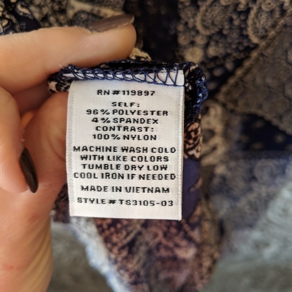 NWT Keke blue cap sleeve blouse - Picture 7 of 7